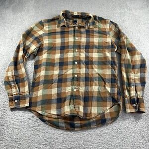 J.Crew‎ Classic Flannel Shirt Mens Medium Brown Earth Tones Re Imagined Sustain